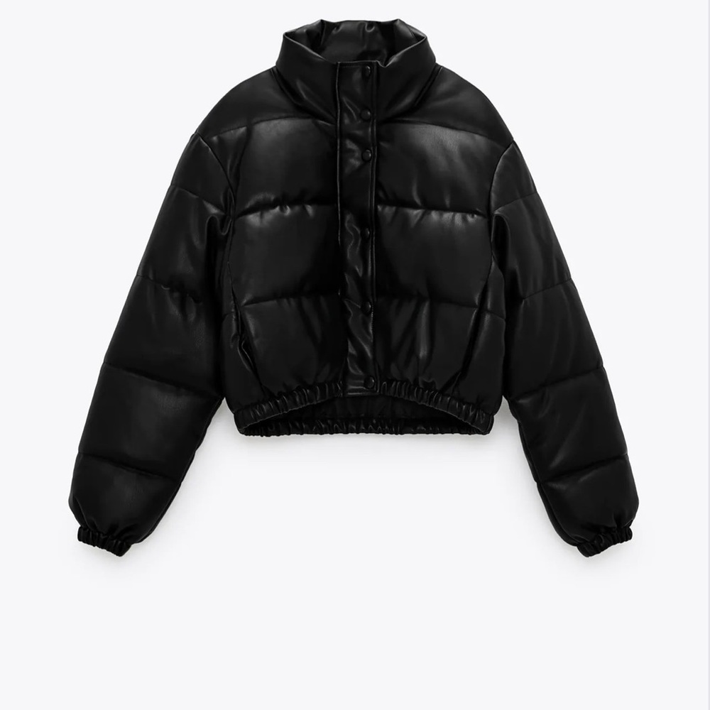 Zara Women’s Cropped Faux Leather Jacket